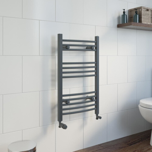 DuraTherm Curved Heated Towel Rail Anthracite - 750 x 450mm 1