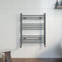 DuraTherm Curved Heated Towel Rail Anthracite - 750 x 600mm