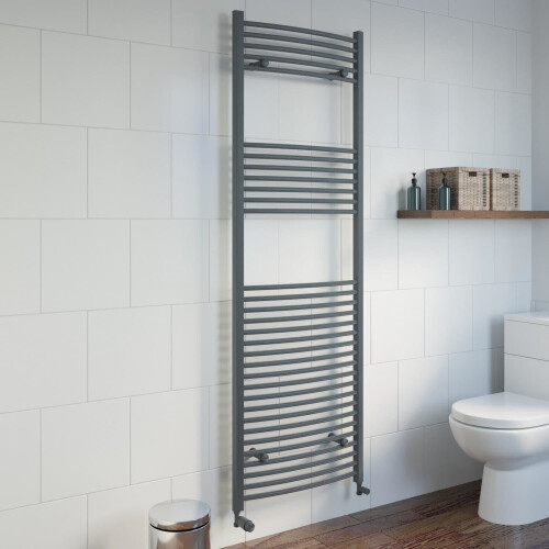 DuraTherm Curved Heated Towel Rail Anthracite - 1800 x 600mm 1