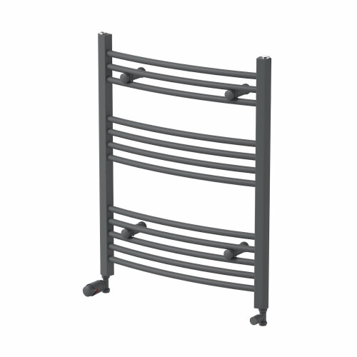 DuraTherm Curved Heated Towel Rail Anthracite - 750 x 600mm 2