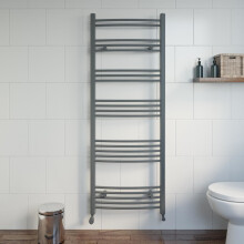 DuraTherm Curved Heated Towel Rail Anthracite - 1600 x 600mm