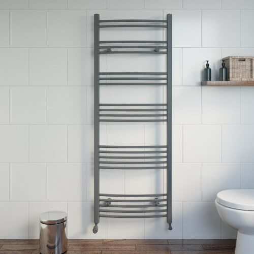 DuraTherm Curved Heated Towel Rail Anthracite - 1600 x 600mm