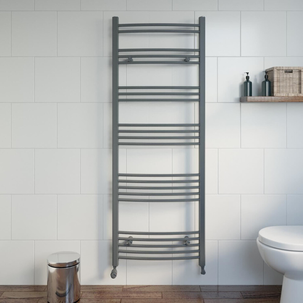 Duratherm Curved Heated Towel Rail Anthracite - 1600 X 600Mm 5056696002830