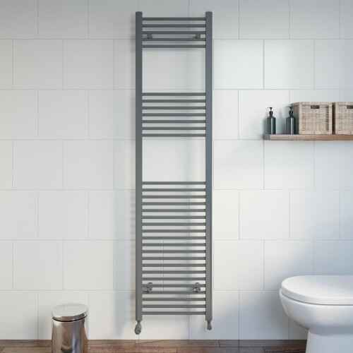 DuraTherm Heated Towel Rail Anthracite 1800 x 450mm Flat