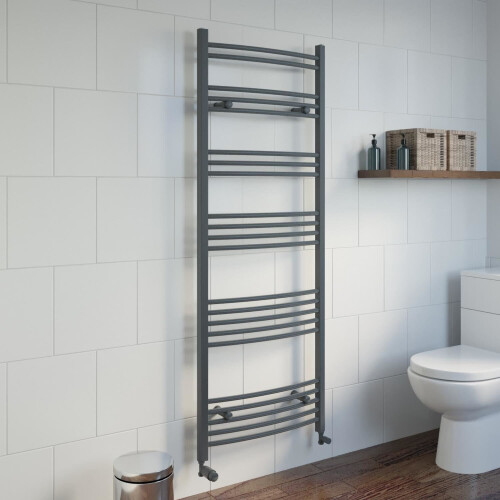 DuraTherm Curved Heated Towel Rail Anthracite - 1600 x 600mm 1
