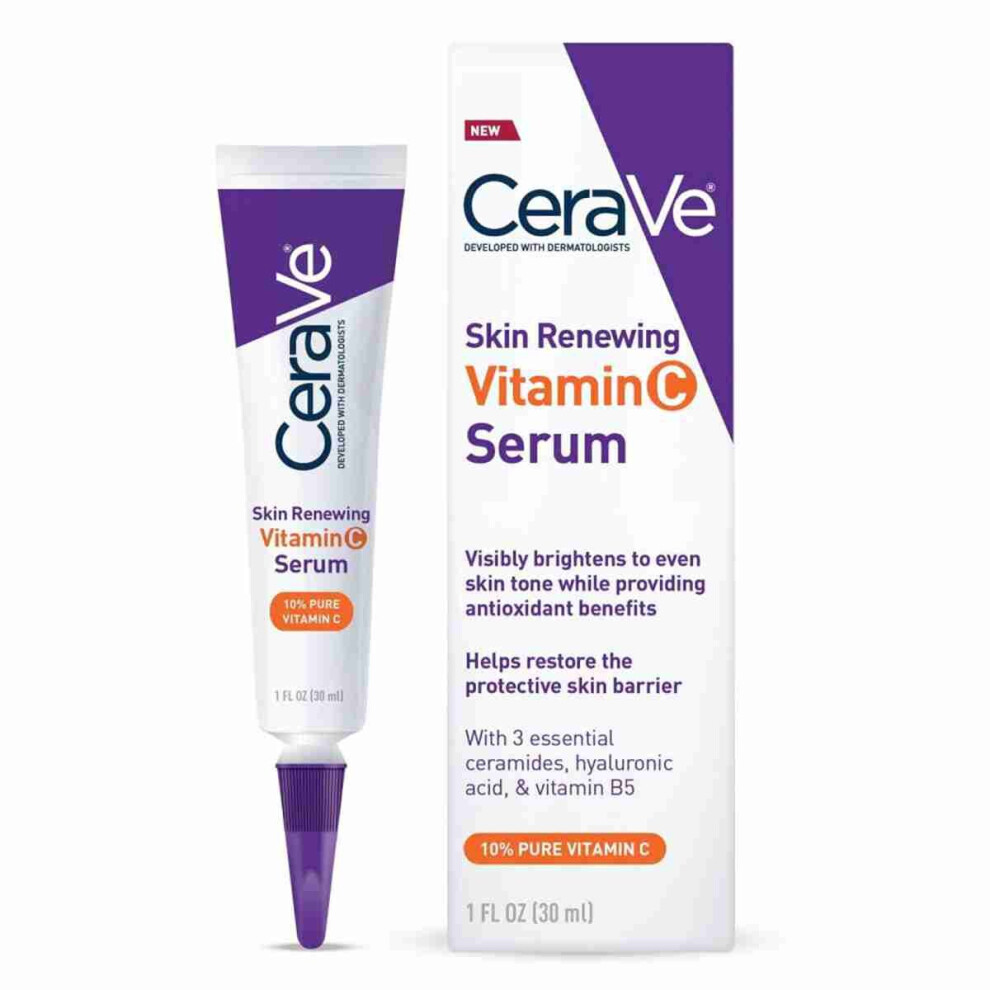 CeraVe Vitamin C Serum with Hyaluronic Acid | Skin Brightening Serum for Face with 10% Pure Vitamin C