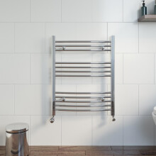 DuraTherm Curved Heated Towel Rail Chrome - 750 x 600mm
