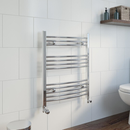 DuraTherm Curved Heated Towel Rail Chrome - 750 x 600mm 1
