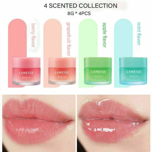 4pcs Lip Sleeping Mask Mini Set Hydrated Maintenance Lip Balm Mask 1