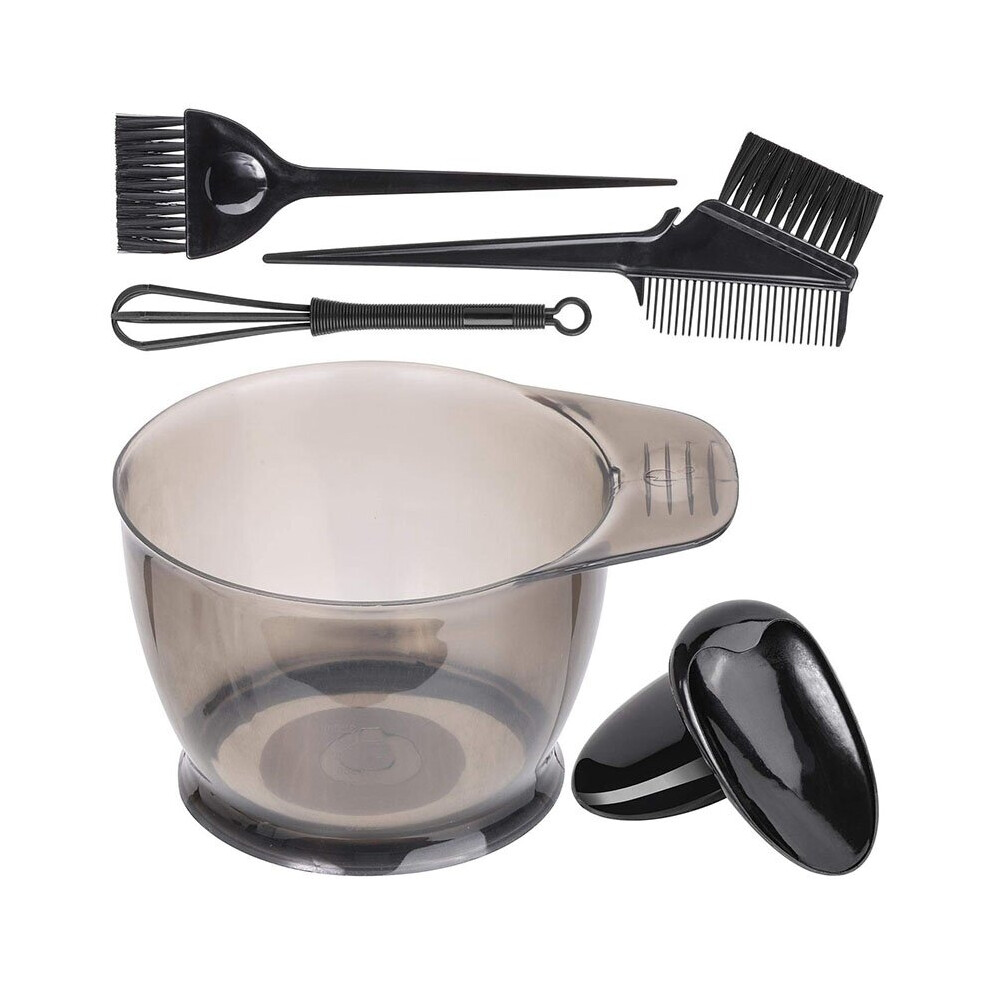 5 Pcs Professional Hair Dyeing Tool, Suitable for Salon and Home Hair Dyeing Brush Comb, Coloring Bowl, Dye Mixer Black