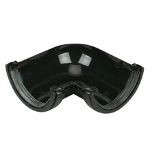 FloPlast Half Round Gutter 90° Bend, Black 112mm