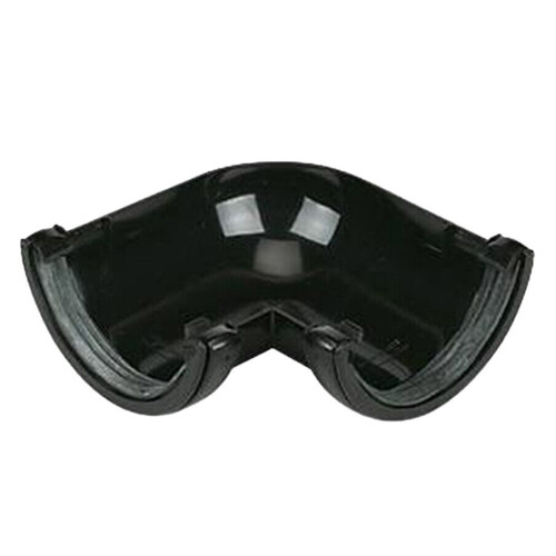 FloPlast Half Round Gutter 90° Bend, Black 112mm