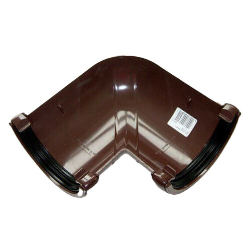 FloPlast Half Round Gutter 90° Bend, Brown 112mm