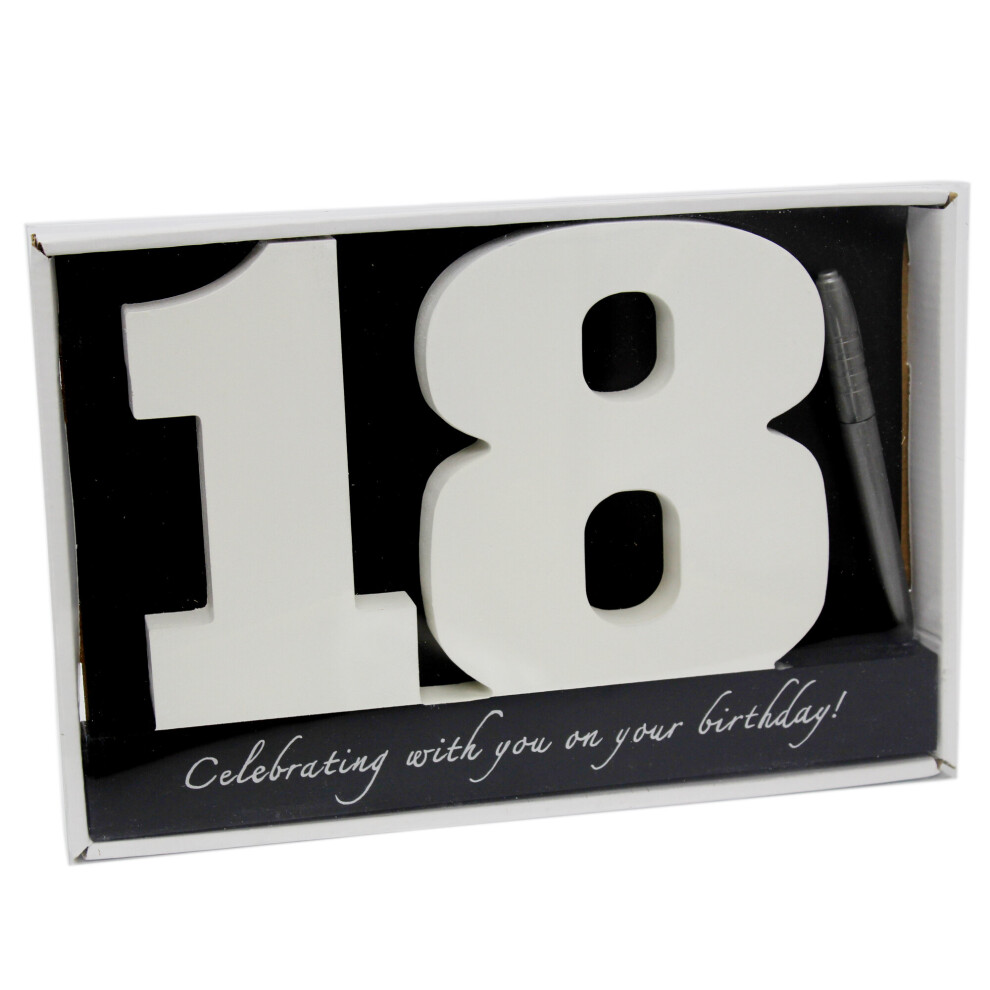 Wooden Birthday Signature Plaque ~ Happy 18th Birthday Gift