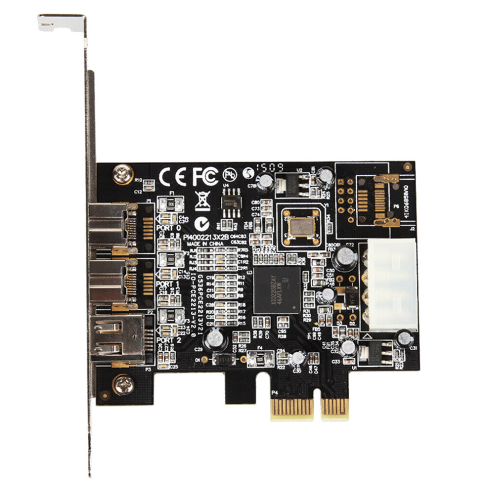 PCI Express 3 Port Video Capture Card Firewire 1394B & 1394A PCIe 1.1 X1 Card TI XIO2213B Chipset