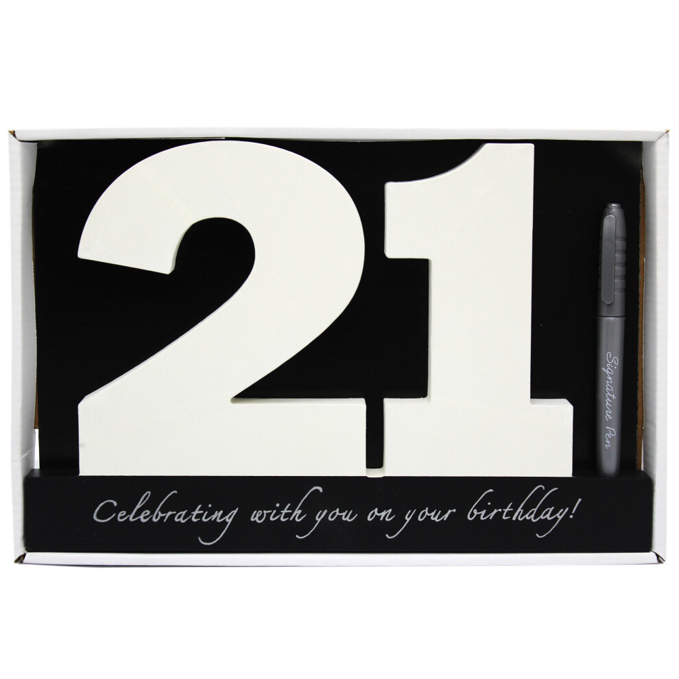 Carousel Wooden Birthday Signature Plaque ~ Happy 21St Birthday Gift
