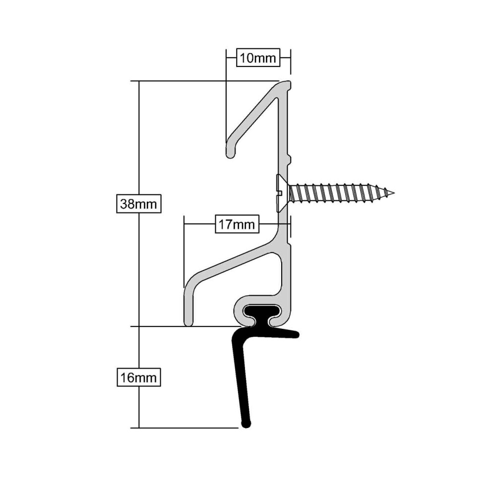 (SILVER) Stormguard XRD Door Rain Deflector Seal Water Weather Bar Drip