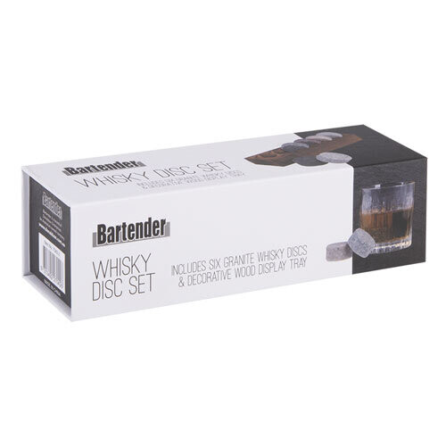 Bartender Whisky Disc with Wood Base (Set of 6) 2