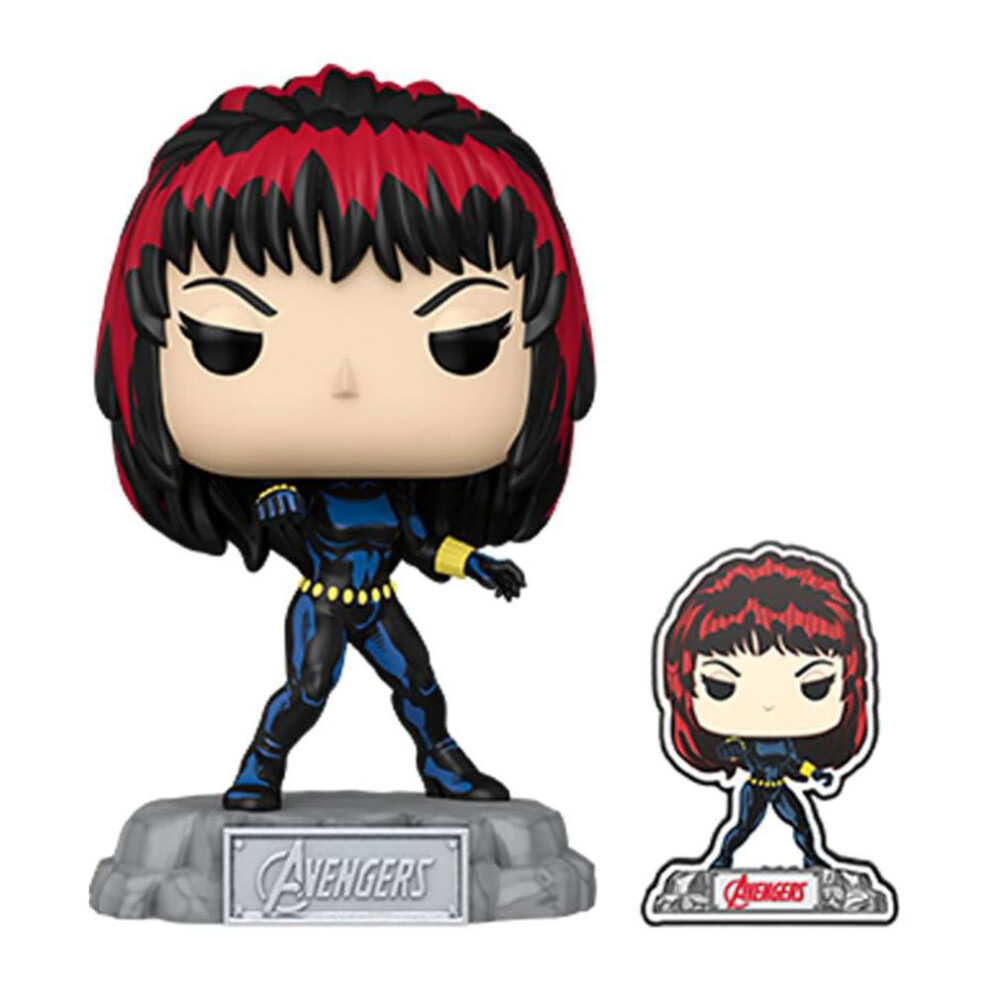 Avengers 60Th Anniv Widow W/ Pin Us Exclsve Pop! Vinyl Black
