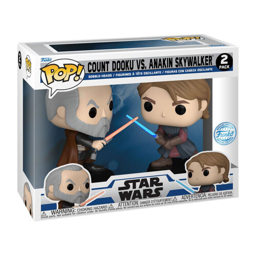 Star Wars Anakin Skywalker vs Count Dooku US Ex Pop! Vinyl 2pk