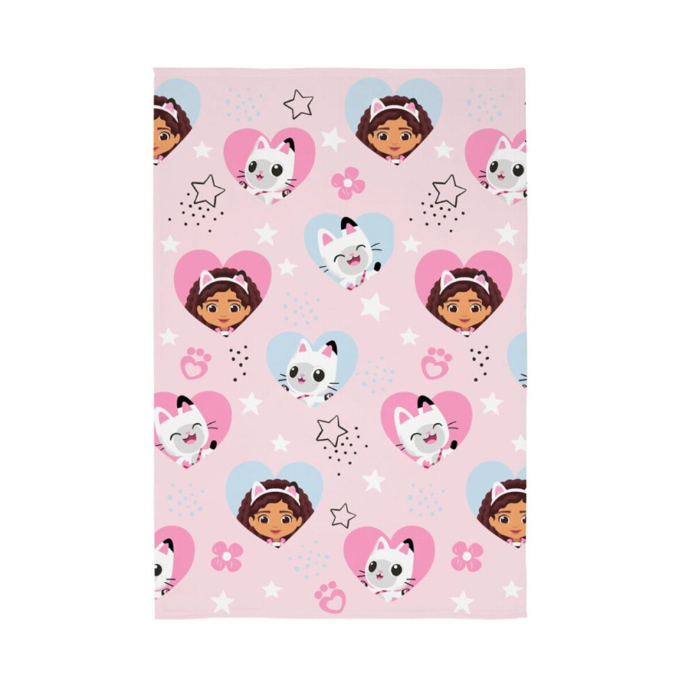 Gabby's Dollhouse Hearts and Stars Fleece Blanket