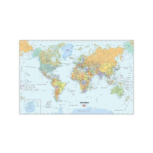 Wallpops Self Adhesive Laminated World Map with Dry Erase Pen