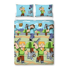 (Double) Minecraft Adventure Duvet Cover and Pillowcase Set