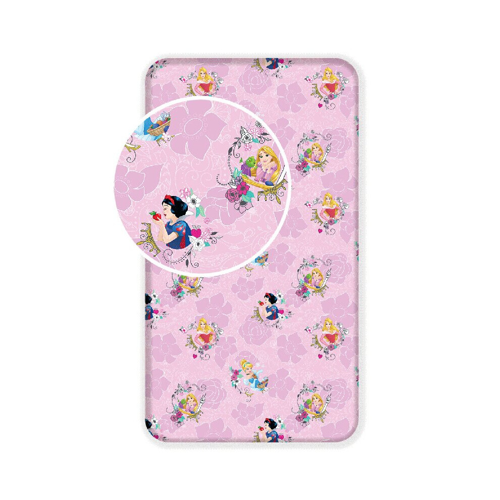 Disney Princess Single Fitted Cotton Bed Sheet