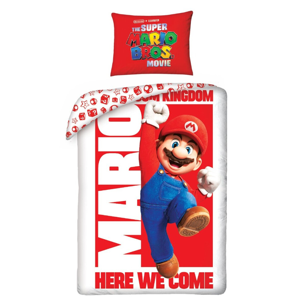 Super Mario Nintendo Bros Movie Here We Come Single Duvet Cover Set