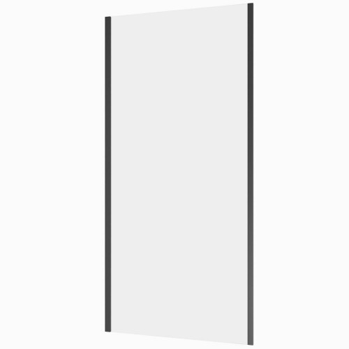 800mm Side Panel For Shower Enclosure 6mm Glass Black Semi-Frameless Modern