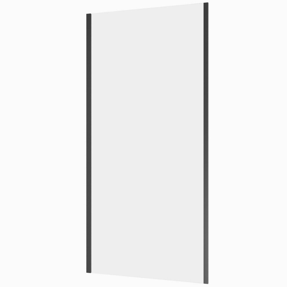 Luxura Black 900Mm Side Panel For Shower Enclosure 6Mm Glass Semi-Frameless Modern