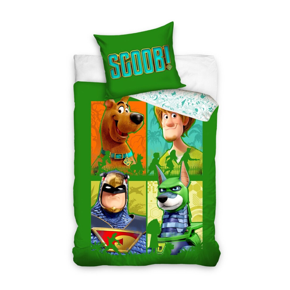 Scooby Doo 100% Cotton Green Single Duvet Cover - European Size