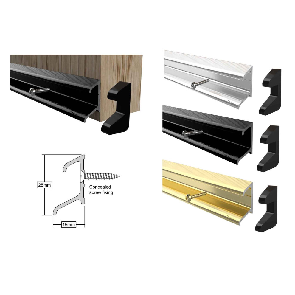 (GOLD) Stormguard Double Fin Door Rain Deflector Seal Water Weather Bar Drip Board UPVC Timber 914mm