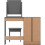 Nevada 4 Drawer Dressing Table Set - 3D Effect Grey 4