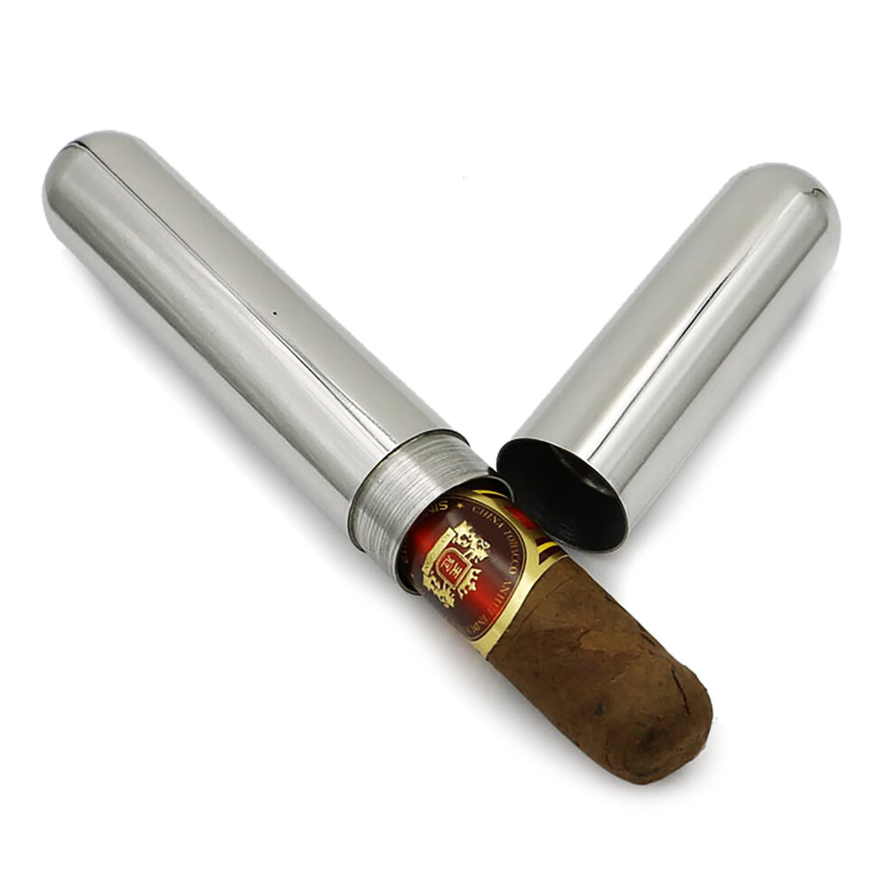 1Pcs Stainless Steel Cigar Case Cigar Tube Portable Carrying Cigar Holder