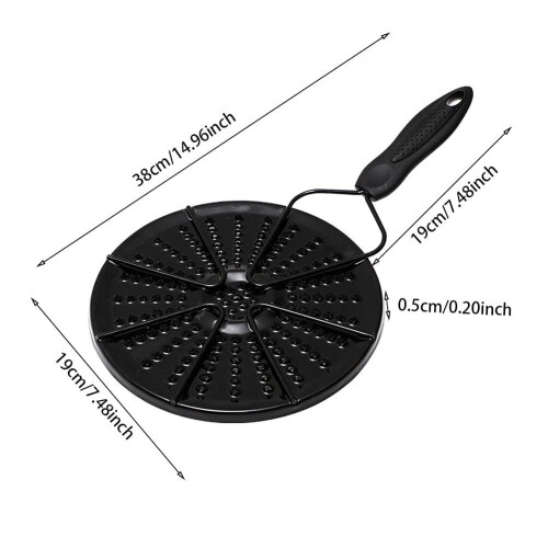 Heat Diffuser for Induction Hob, Heat Diffuser Heat Spreader Plate with Heat Proof Handle(Black) 2