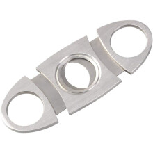 Stainless Steel Pocket Cigar Cutter with Double Guillotine Blades - Portable, Fits Most Cigars, Sharp and Easy Trim