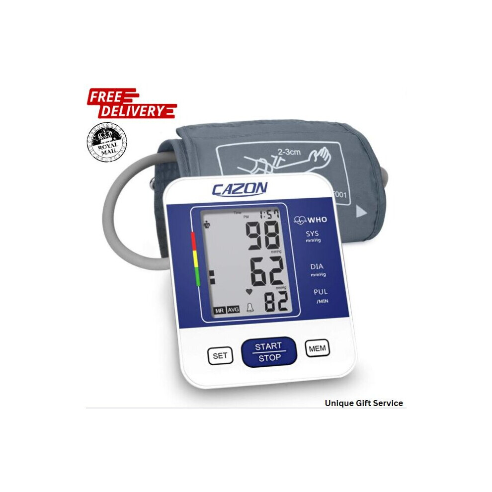 Cazon Unique Blood Pressure Monitor Upper Arm Bp Cuff Kit Detection Meter Lcd