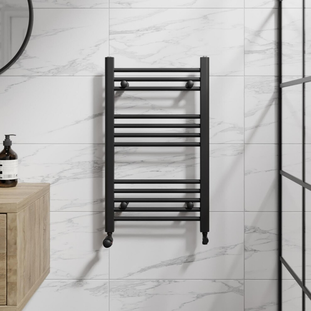 Duratherm Heated Towel Rail Matt Black 750 X 450Mm Flat 5056696002861