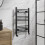DuraTherm Heated Towel Rail Matt Black 750 x 450mm Flat 2