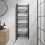 DuraTherm Curved Heated Towel Rail Matt Black - 1200 x 450mm 1