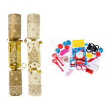 Gold & Cream Star 11" Christmas Crackers Per 50 Catering Party Xmas