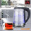 Electric Glass Kettle Burn proof Double layer 3000W 1.5L with Blue LED 3