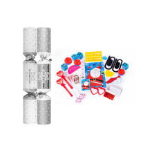 Silver & White Snowflake 11" Christmas Crackers Per 50 Xmas Party