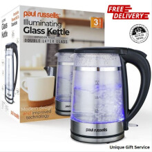 Electric Glass Kettle Burn proof Double layer 3000W 1.5L with Blue LED