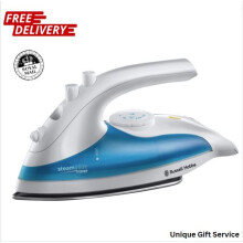 Russell Hobbs Steam Glide Travel Iron- White and Blue 22470, 760 W