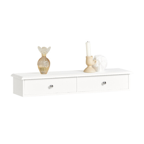 SoBuy® FRG43-W, Floating Shelf Wall Drawers Wall Shelf with 2 Drawers