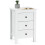 Costway 3 Drawers Bedside Table Wooden Nightstand Multi-Functional End Table 1