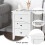 Costway 3 Drawers Bedside Table Wooden Nightstand Multi-Functional End Table 3