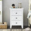 Costway 3 Drawers Bedside Table Wooden Nightstand Multi-Functional End Table 7